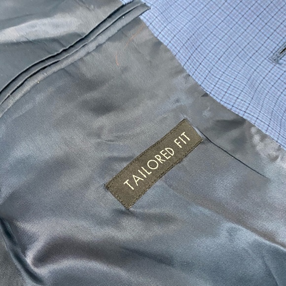 Jos A Bank Blue & Navy Plaid Sport Coat 44R - Picture 6 of 8